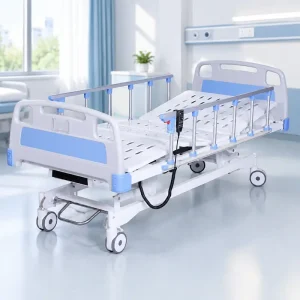 تخت بیمارستانی برقی سه شکن با تنظیم ارتفاع مدل 150 موتور دیورت ( توان نو )